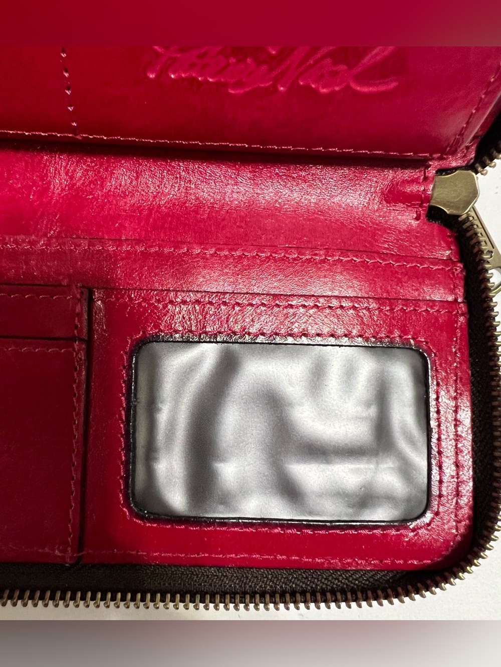 Patricia Nash Pink Rose Embossed Leather Zip Around Continental Wallet - Picture 6 of 8